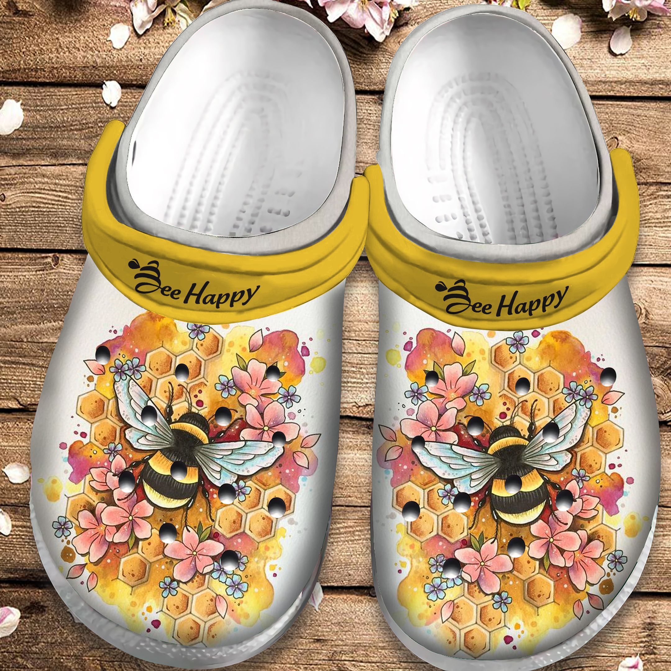 Bee Happy Shoes – Flower Honey Crocs Clog Crocbland Clog Gift For Woman Girl Mother Daughter Bee Happy Shoes – Flower Honey Crocs Clog Crocbland Clog Gift For Woman Girl Mother Daughter
