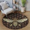 Bee Human Round Carpet Floor Rug Living Room Bedroom Decor Round Area Rug Carpet