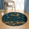 Bee In Garden Round Carpet Floor Rug Living Room Bedroom Decor Round Area Rug Carpet