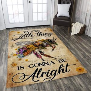 Bee Little Things Everything Alright Rug Sport Decor Gift Floor Decor Living Room Carpet Rug Area Rug - 36a61531e137