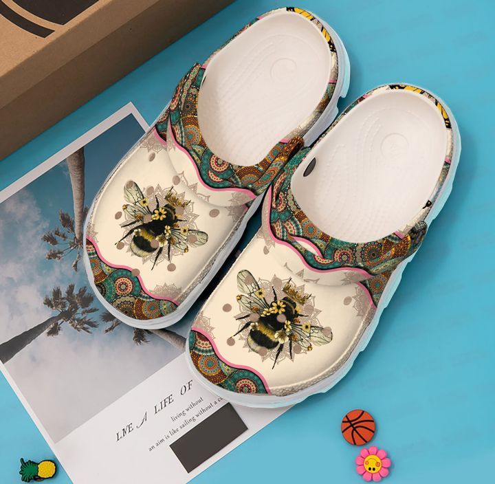 Bee Mandala Sku 290 Crocs Crocband Clog Comfortable For Mens Womens Classic Clog Water Shoes Bee Mandala Sku 290 Crocs Crocband Clog Comfortable For Mens Womens Classic Clog Water Shoes