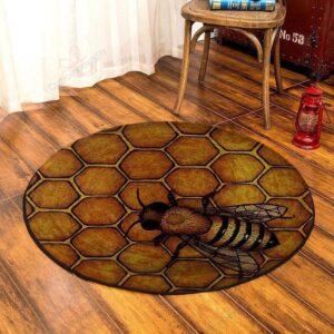 Bee Nest 2 Round Carpet Floor Rug Living Room Bedroom Decor Round Area Rug Carpet
