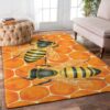 Bee Orange Rug Sport Decor Gift Floor Decor Living Room Carpet Rug Area Rug - 3d4f28e66ac1