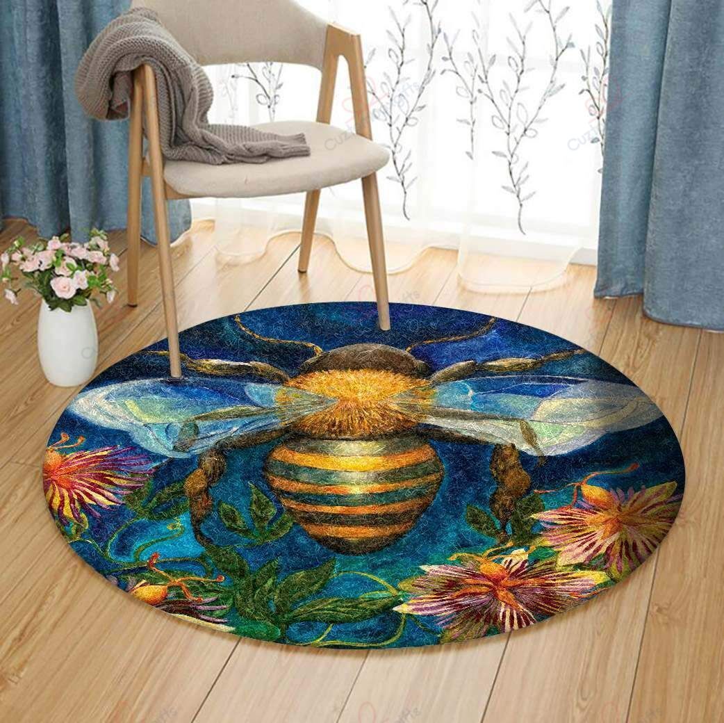 Bee Painting 1 Round Carpet Floor Rug Living Room Bedroom Decor Round Area Rug Carpet Bee Painting 1 Round Carpet Floor Rug Living Room Bedroom Decor Round Area Rug Carpet
