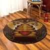 Bee Painting Round Carpet Floor Rug Living Room Bedroom Decor Round Area Rug Carpet