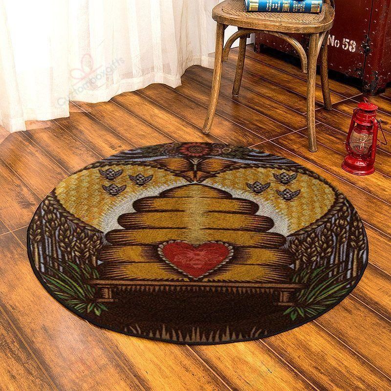 Bee Painting Round Carpet Floor Rug Living Room Bedroom Decor Round Area Rug Carpet Bee Painting Round Carpet Floor Rug Living Room Bedroom Decor Round Area Rug Carpet