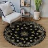 Bee Pattern 1 Round Carpet Floor Rug Living Room Bedroom Decor Round Area Rug Carpet