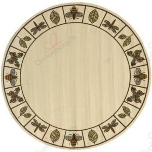Bee Pattern 2 Round Carpet Floor Rug Living Room Bedroom Decor Round Area Rug Carpet