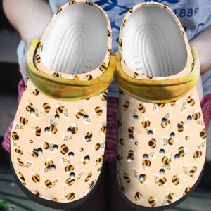 Bee Personalized Clog Custom Crocs Comfortablefashion Style Comfortable For Women Men Kid Print 3D Bee Cute
