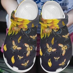 Bee Personalized Clog Custom Crocs Comfortablefashion Style Comfortable For Women Men Kid Print 3D Bee Happy