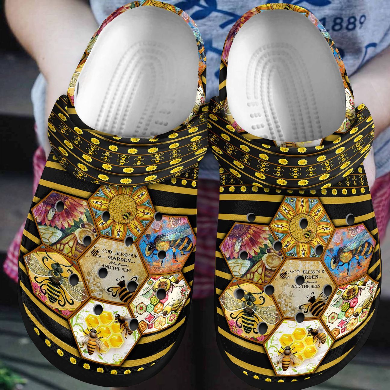 Bee Personalized Clog Custom Crocs Comfortablefashion Style Comfortable For Women Men Kid Print 3D God Bless Our Garden Bee Personalized Clog Custom Crocs Comfortablefashion Style Comfortable For Women Men Kid Print 3D God Bless Our Garden