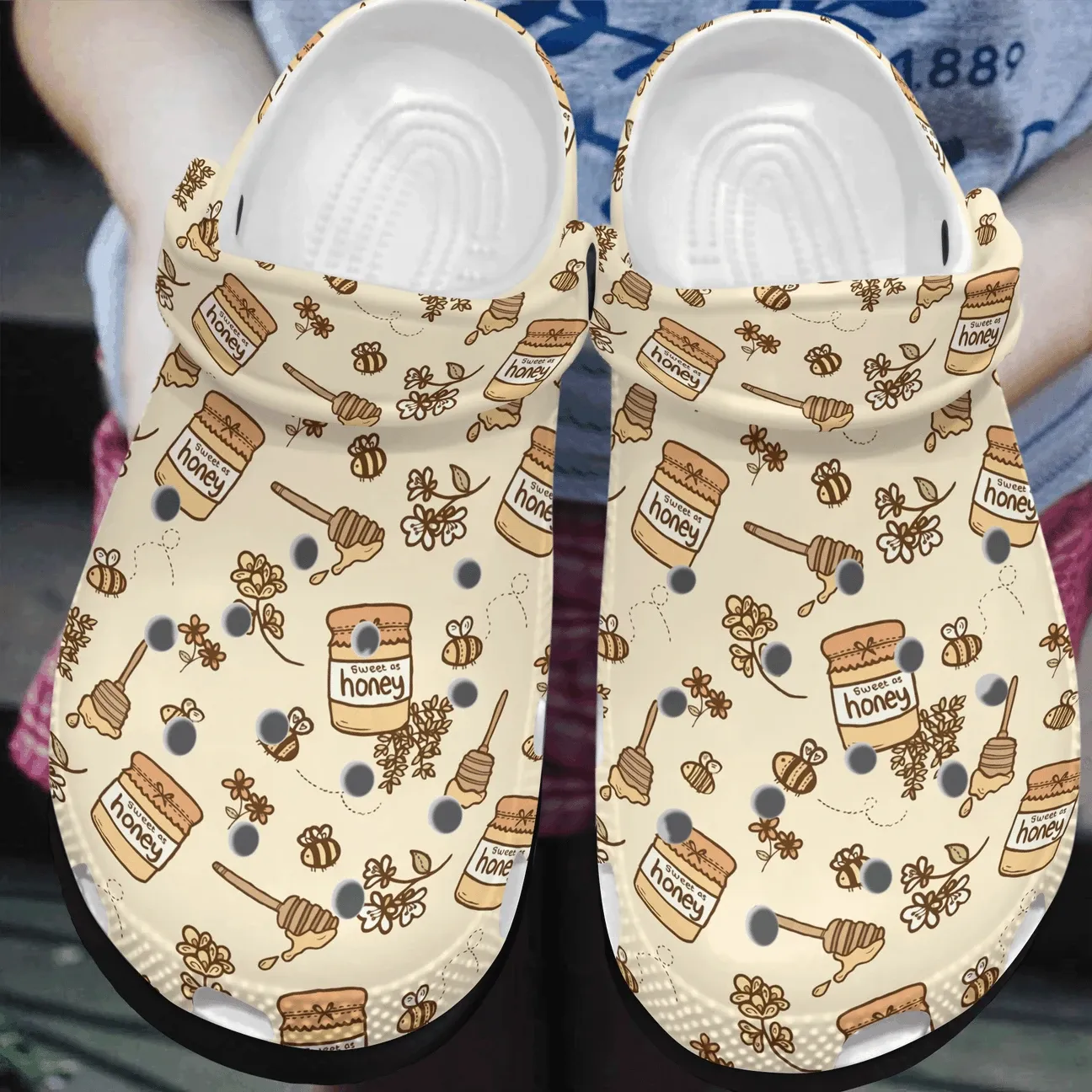 Bee Personalized Clog Custom Crocs Comfortablefashion Style Comfortable For Women Men Kid Print 3D Honey Bee Personalized Clog Custom Crocs Comfortablefashion Style Comfortable For Women Men Kid Print 3D Honey