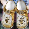 Bee Personalized Crocs Clog Classic Clog Whitesole Bee Lover Shoes