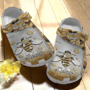 Bee Personalized Personalize Clog Custom Crocs Fashionstyle Comfortable For Women Men Kid Print 3D Whitesole Bee Lover