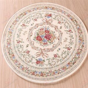 Beibehang Flower Pattern Round Carpet Floor Rug Living Room Bedroom Decor Round Area Rug Carpet