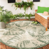 Beige Banana Leaf Round Carpet Floor Rug Living Room Bedroom Decor Round Area Rug Carpet