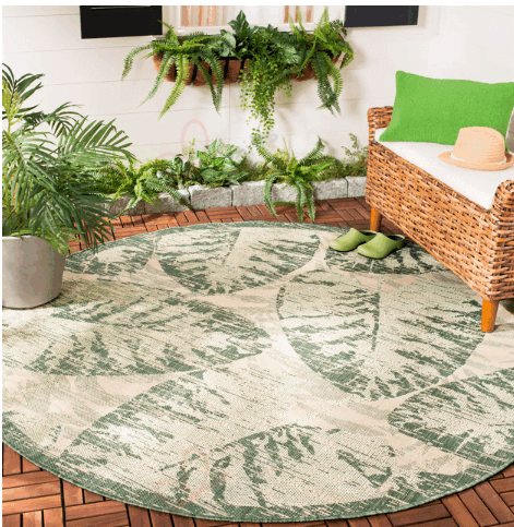 Beige Banana Leaf Round Carpet Floor Rug Living Room Bedroom Decor Round Area Rug Carpet Beige Banana Leaf Round Carpet Floor Rug Living Room Bedroom Decor Round Area Rug Carpet