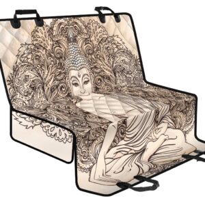 Beige Buddha Mandala Print Pet Car Back Seat Cover - e5056e9fe8f1
