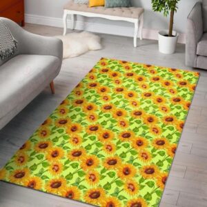 Beige Watercolor Sunflower Pattern Rug Sport Decor Gift Floor Decor Living Room Carpet Rug Area Rug - bf500cf89600