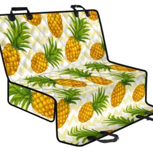 Beige Zig Zag Pineapple Pattern Print Pet Car Back Seat Cover - de63ea8ff9a2