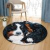 Bernese Mountain Couple Round Carpet Floor Rug Living Room Bedroom Decor Round Area Rug Carpet