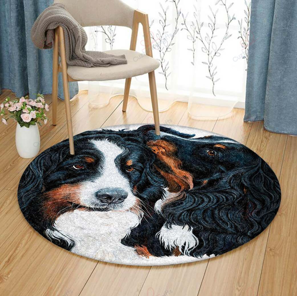 Bernese Mountain Couple Round Carpet Floor Rug Living Room Bedroom Decor Round Area Rug Carpet Bernese Mountain Couple Round Carpet Floor Rug Living Room Bedroom Decor Round Area Rug Carpet