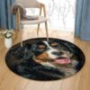 Bernese Mountain Dog Round Carpet Floor Rug Living Room Bedroom Decor Round Area Rug Carpet