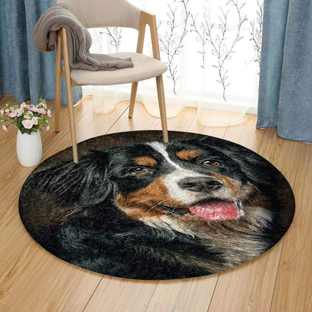 Bernese Mountain Dog Round Carpet Floor Rug Living Room Bedroom Decor Round Area Rug Carpet Bernese Mountain Dog Round Carpet Floor Rug Living Room Bedroom Decor Round Area Rug Carpet