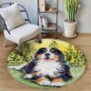 Bernese Mountain Painting Round Carpet Floor Rug Living Room Bedroom Decor Round Area Rug Carpet