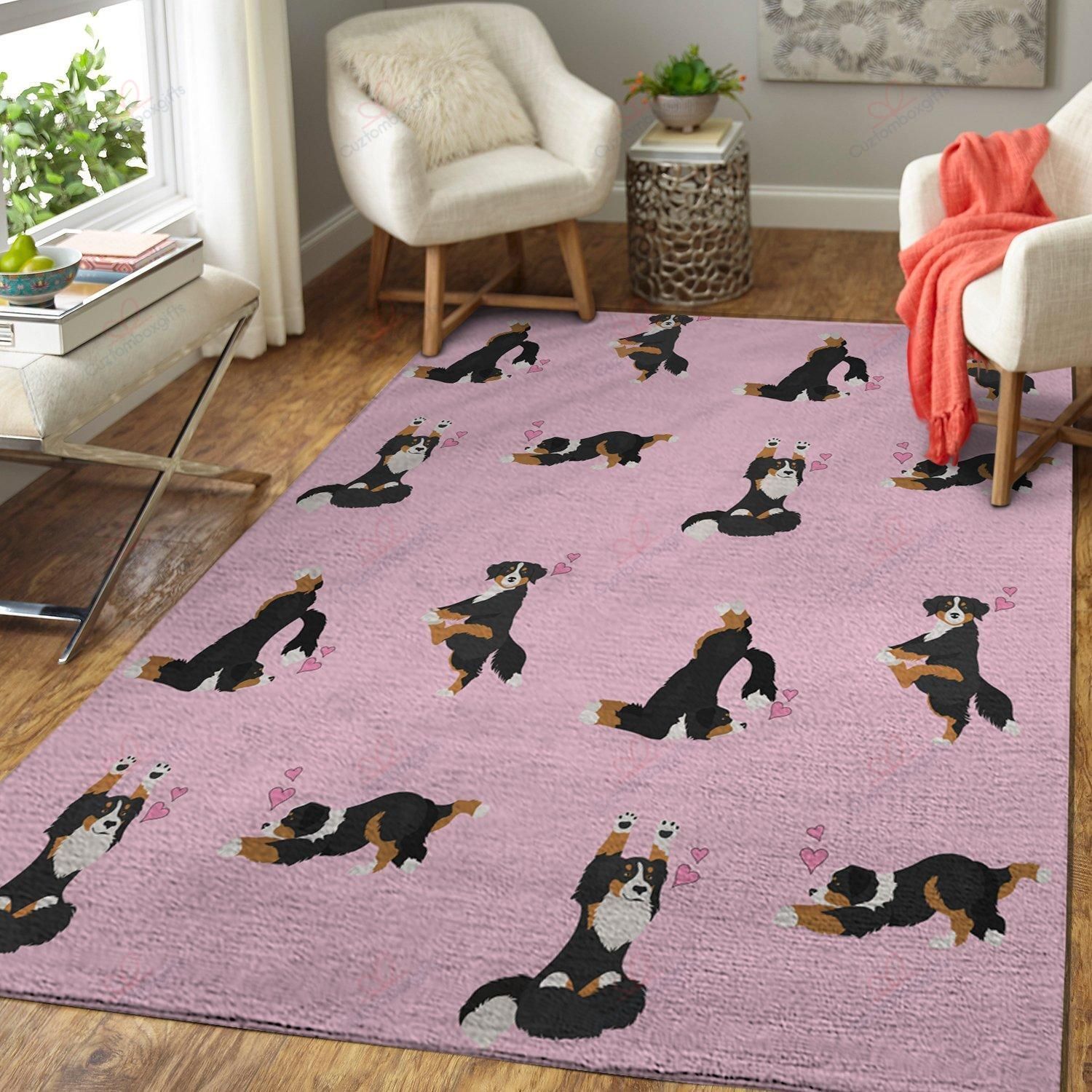 Bernese Mountain Pink Heart Rug Sport Decor Gift Floor Decor Living Room Carpet Rug Area Rug - fe7d6c685ee8 Bernese Mountain Pink Heart Rug Sport Decor Gift Floor Decor Living Room Carpet Rug Area Rug - fe7d6c685ee8