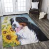 Bernese Mountain Sunflower Rug Sport Decor Gift Floor Decor Living Room Carpet Rug Area Rug - bd7400d6b907