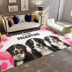 Bernese Mountains Are My Valentine Rug Sport Decor Gift Floor Decor Living Room Carpet Rug Area Rug - e1d8e29c812b