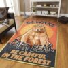 Beware Of Bear Rug Sport Decor Gift Floor Decor Living Room Carpet Rug Area Rug - 9b41971d9930