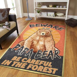 Beware Of Bear Rug Sport Decor Gift Floor Decor Living Room Carpet Rug Area Rug - 9b41971d9930