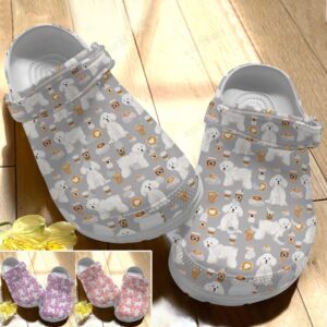 Bichon Frise Crocs Clog Classic Clog Whitesole Bichon Frise And Coffee Shoes