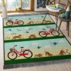 Bicycle And Dog Rug Sport Decor Gift Floor Decor Living Room Carpet Rug Area Rug - 71a320bcfba5