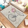 Bicycle Bring Flower To The Post Office Rug Sport Decor Gift Floor Decor Living Room Carpet Rug Area Rug - f21a4aa7dd02