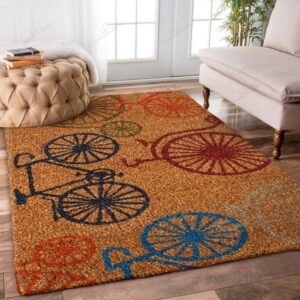 Bicycle Brown Rug Sport Decor Gift Floor Decor Living Room Carpet Rug Area Rug - 19e5a1a4c04d