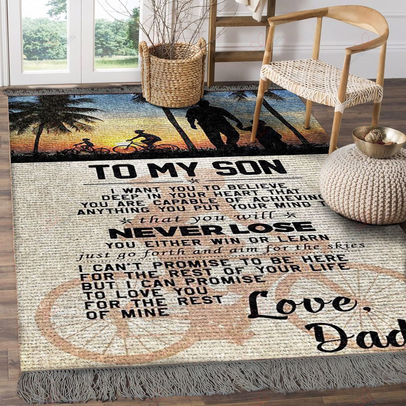 Bicycle Dad To Son Sunset Rug Sport Decor Gift Floor Decor Living Room Carpet Rug Area Rug - 98f0b8c69269 Bicycle Dad To Son Sunset Rug Sport Decor Gift Floor Decor Living Room Carpet Rug Area Rug - 98f0b8c69269