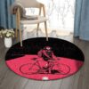Bicycle Girl Round Carpet Floor Rug Living Room Bedroom Decor Round Area Rug Carpet