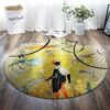 Bicycle Round Carpet Floor Rug Living Room Bedroom Decor Round Area Rug Carpet