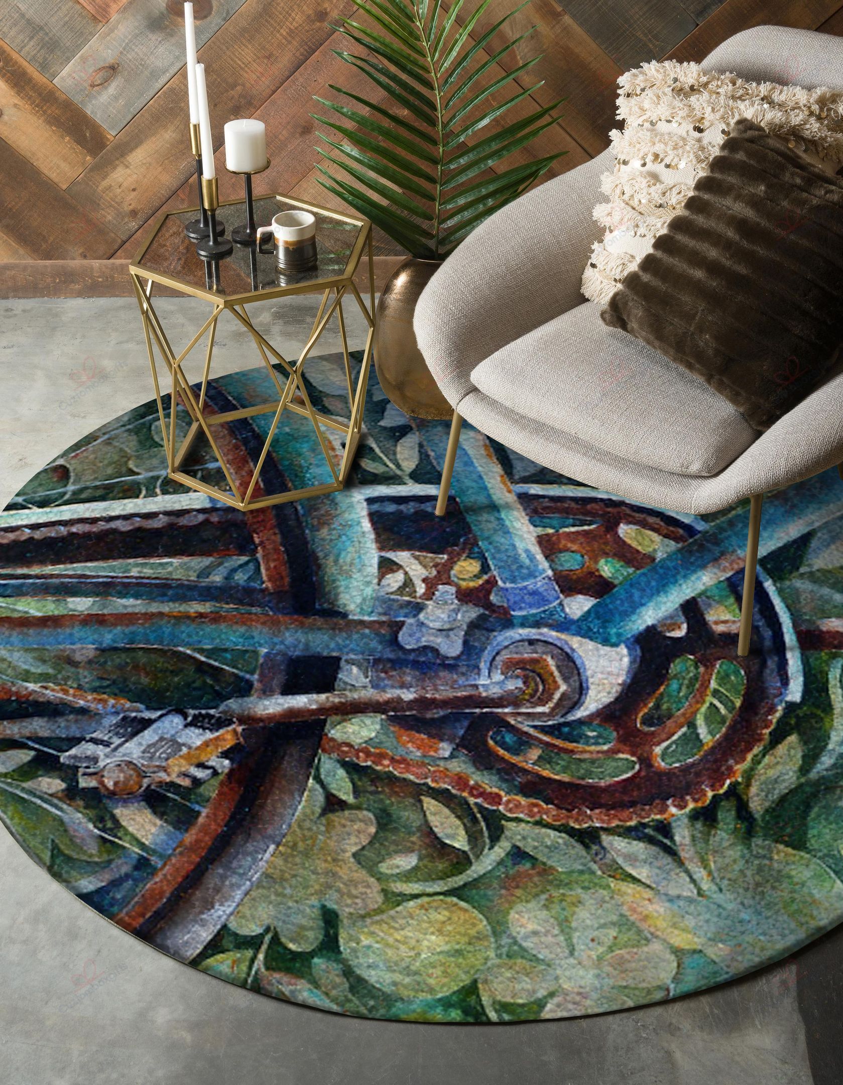 Bicycle Painting Round Carpet Floor Rug Living Room Bedroom Decor Round Area Rug Carpet Bicycle Painting Round Carpet Floor Rug Living Room Bedroom Decor Round Area Rug Carpet