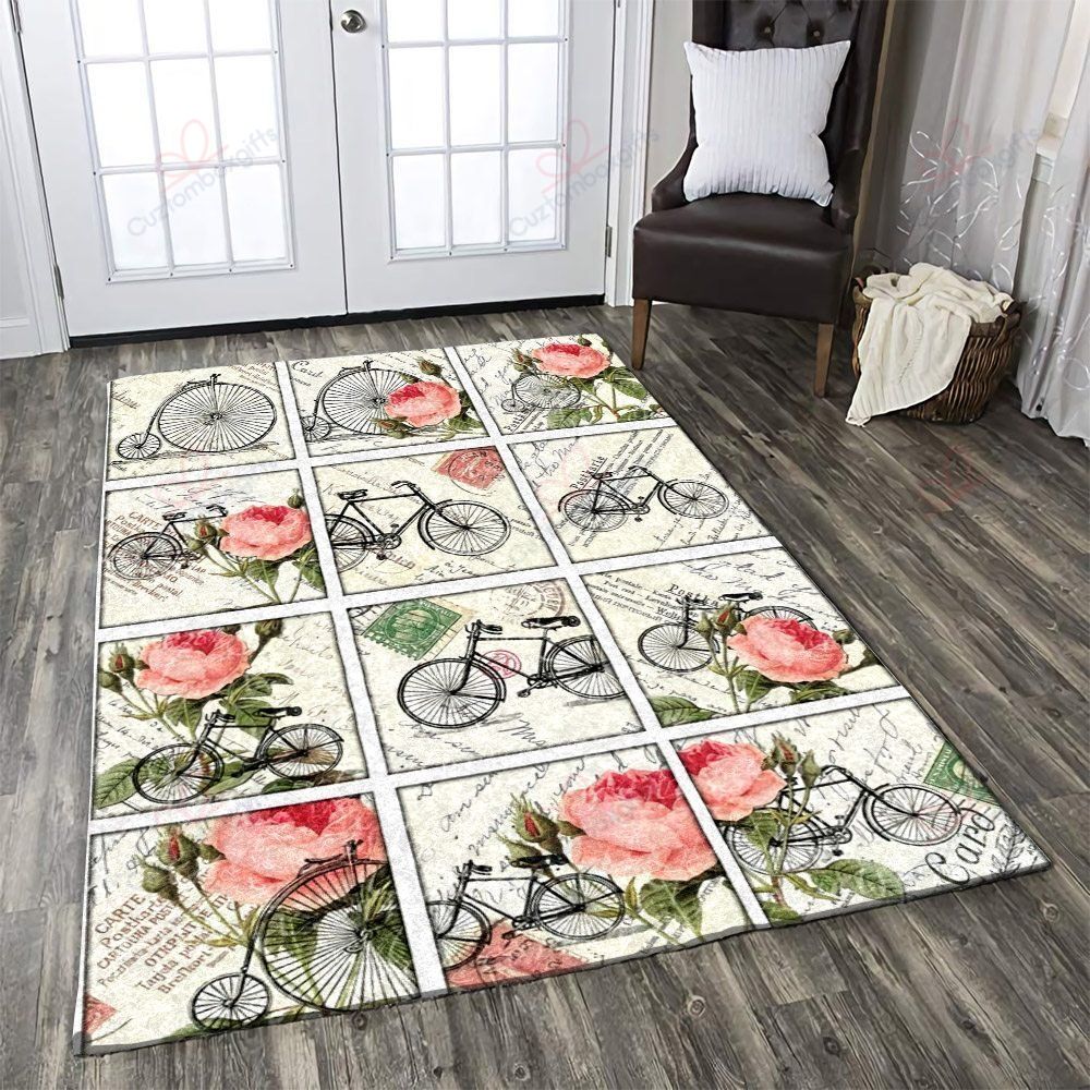 Bicycle Pink Flower Rug Sport Decor Gift Floor Decor Living Room Carpet Rug Area Rug - 10ec30e73715 Bicycle Pink Flower Rug Sport Decor Gift Floor Decor Living Room Carpet Rug Area Rug - 10ec30e73715