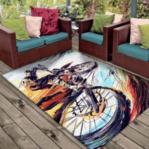 Bicycle Watercolor Rug Sport Decor Gift Floor Decor Living Room Carpet Rug Area Rug - 4a7325aa15af