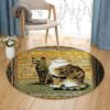 Big Cats Round Carpet Floor Rug Living Room Bedroom Decor Round Area Rug Carpet
