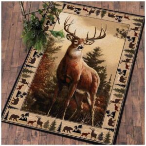 Big Deer Rug Sport Decor Gift Floor Decor Living Room Carpet Rug Area Rug - a3a3f92946c9