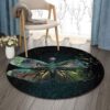 Big Dragonfly Round Carpet Floor Rug Living Room Bedroom Decor Round Area Rug Carpet