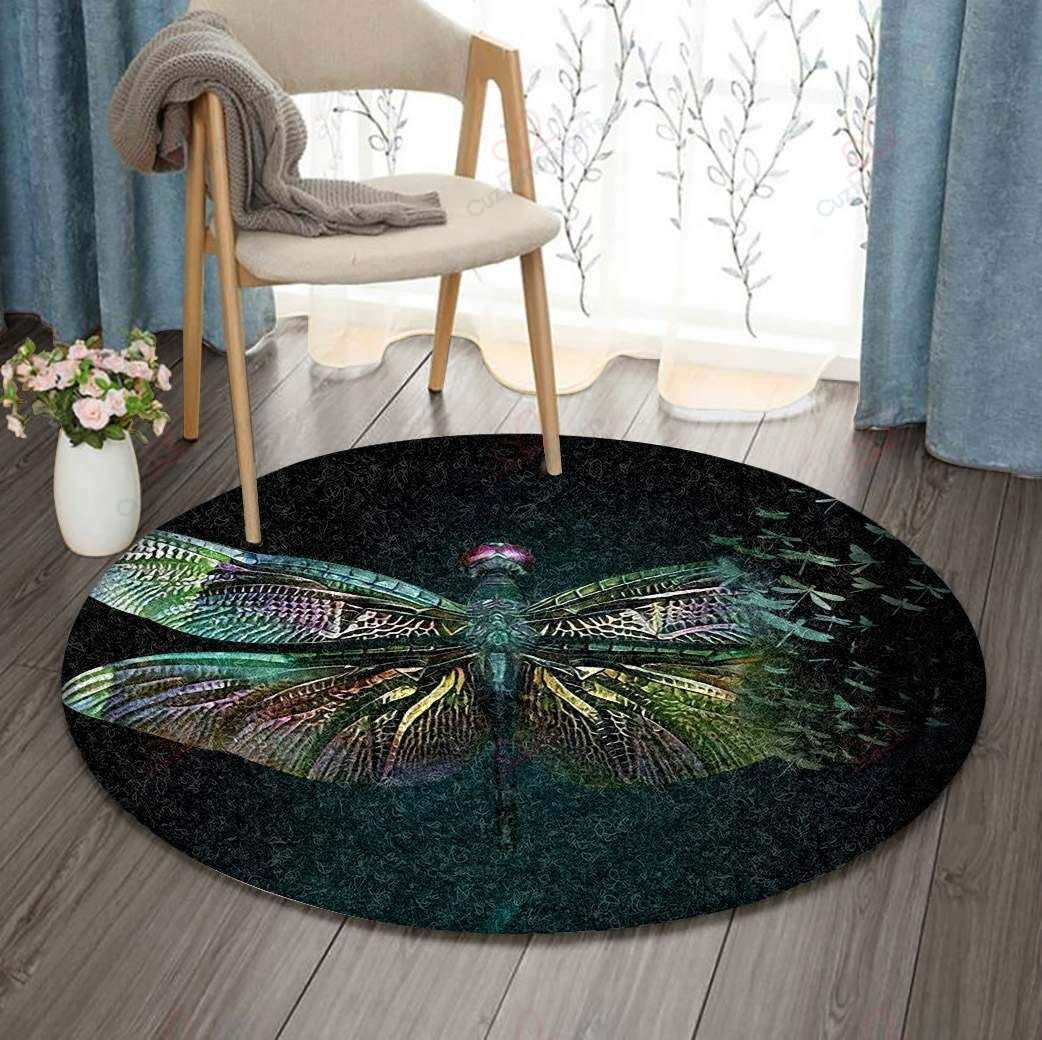 Big Dragonfly Round Carpet Floor Rug Living Room Bedroom Decor Round Area Rug Carpet Big Dragonfly Round Carpet Floor Rug Living Room Bedroom Decor Round Area Rug Carpet