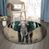 Big Elephant Round Carpet Floor Rug Living Room Bedroom Decor Round Area Rug Carpet