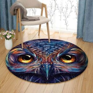 Big Eyes Fat Owl Round Carpet Floor Rug Living Room Bedroom Decor Round Area Rug Carpet